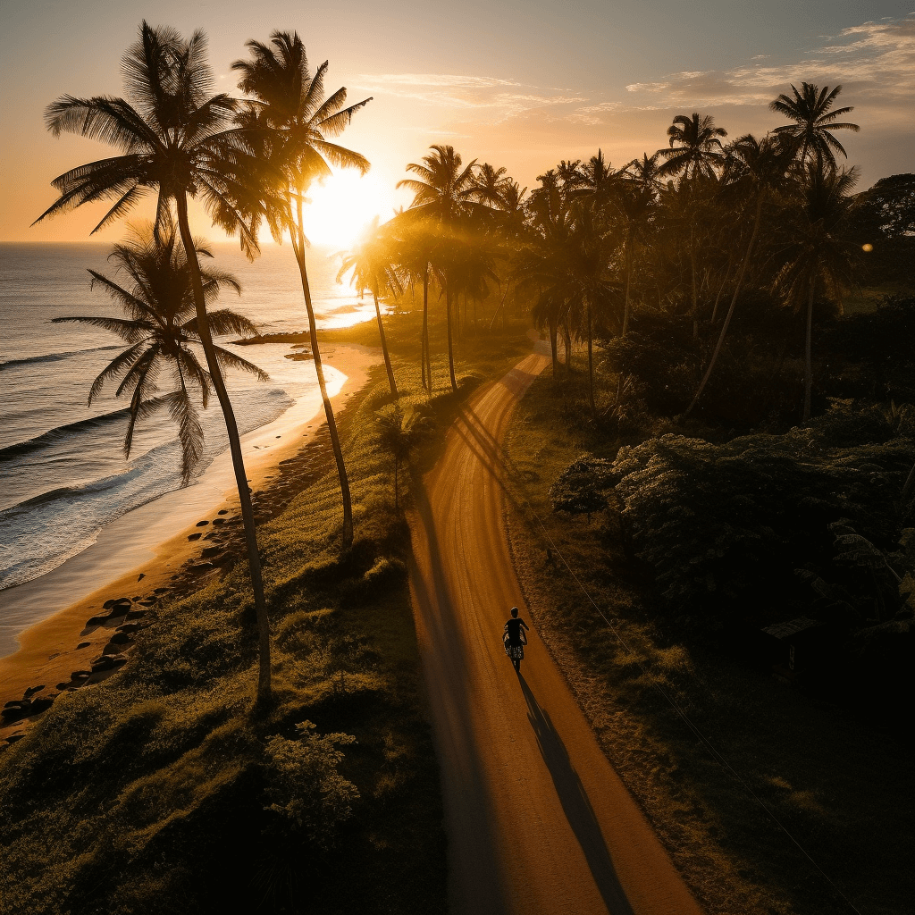 Taking my rental scooter for sunset on the beach in Bali