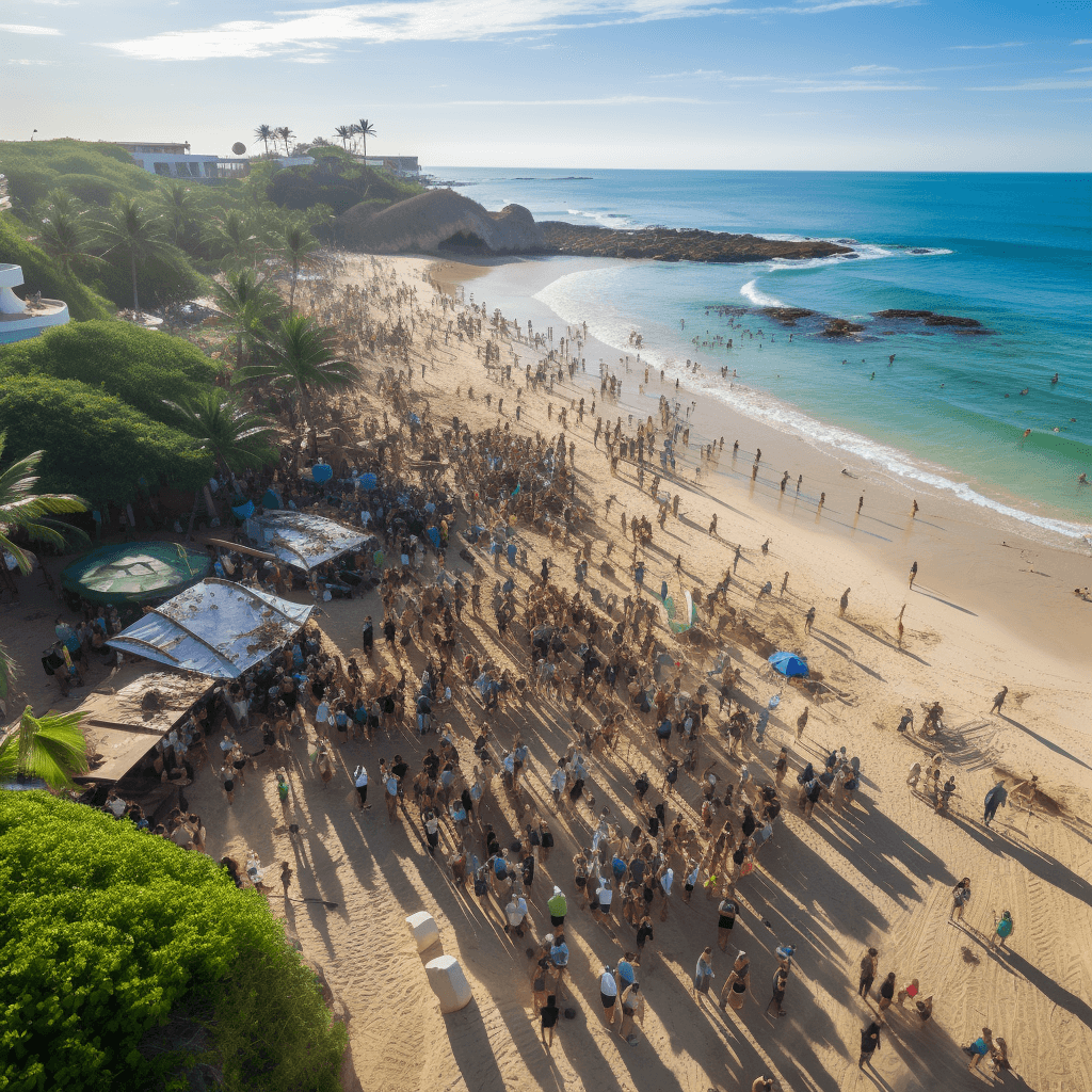 waiting for the start of the sea turtle release in puerto escondido