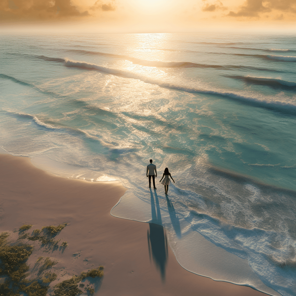 beach sunset after the sea turtle release at playa bacocho in Puerto Escondido Mexico