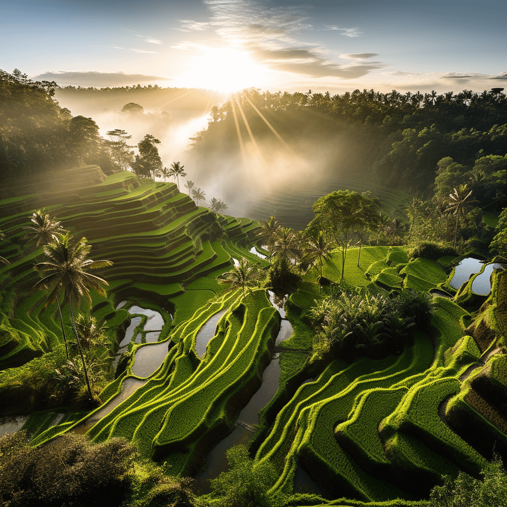 Sunrise at Tegallalang Rice Terraces