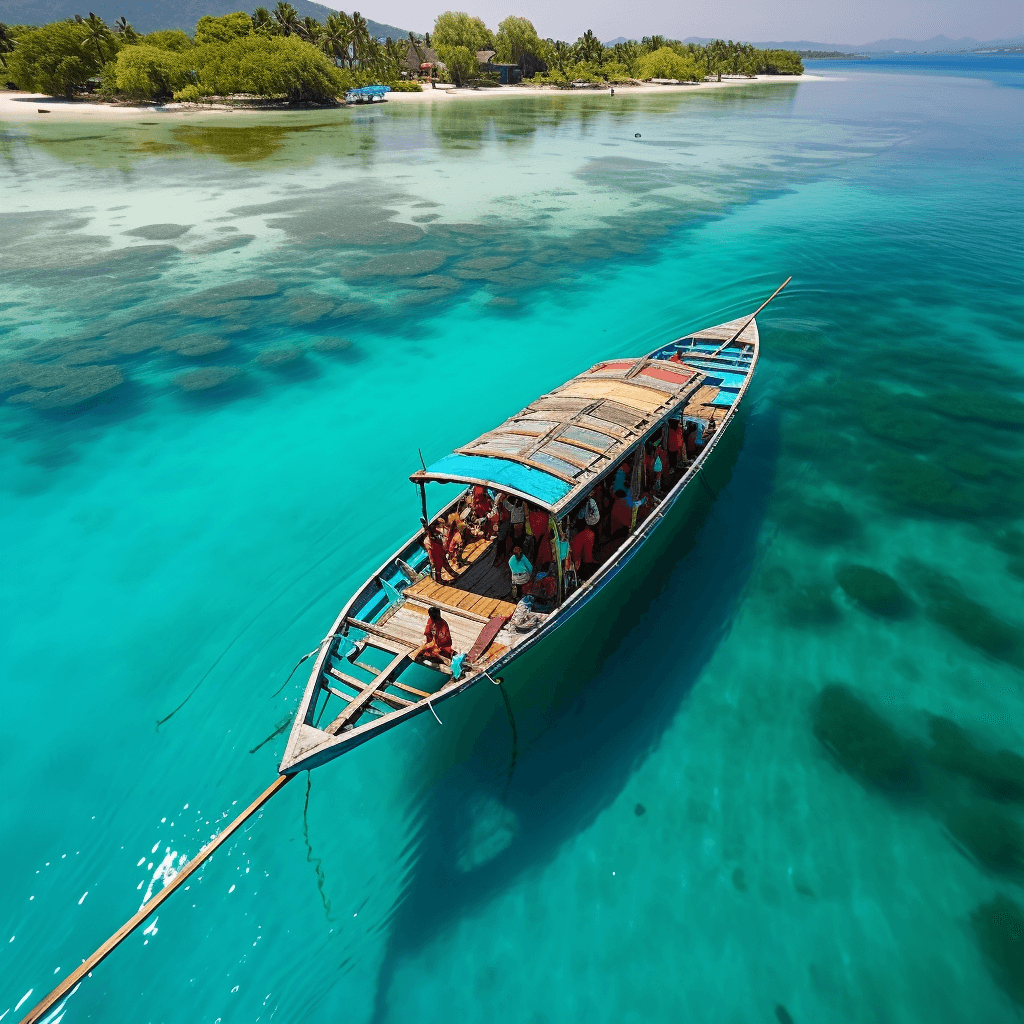 Sunny boat day on the way to sugba lagoon in the philippines