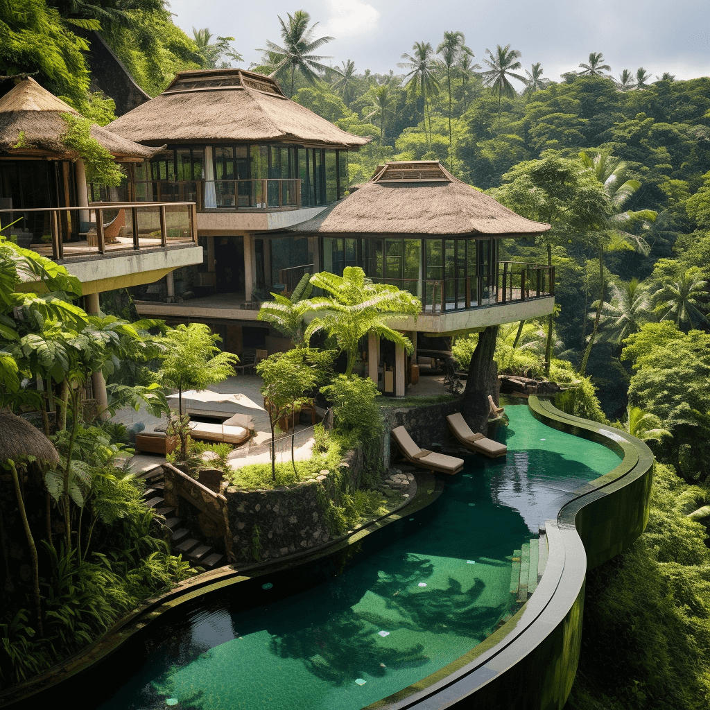 beautiful view of the villa in Bali