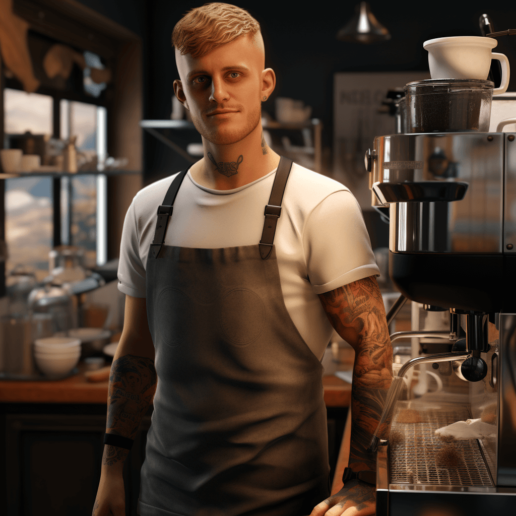 barista in an apron