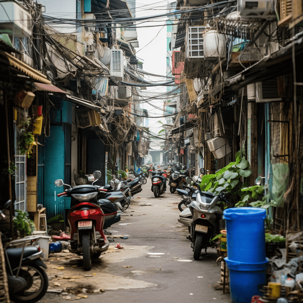 Alleyway in HCMC Vietnam backpacker's district 1