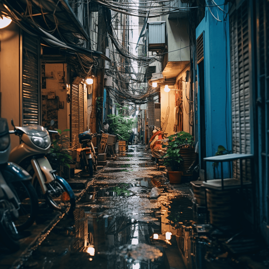 Alleyway in HCMC Vietnam backpacker's district 1