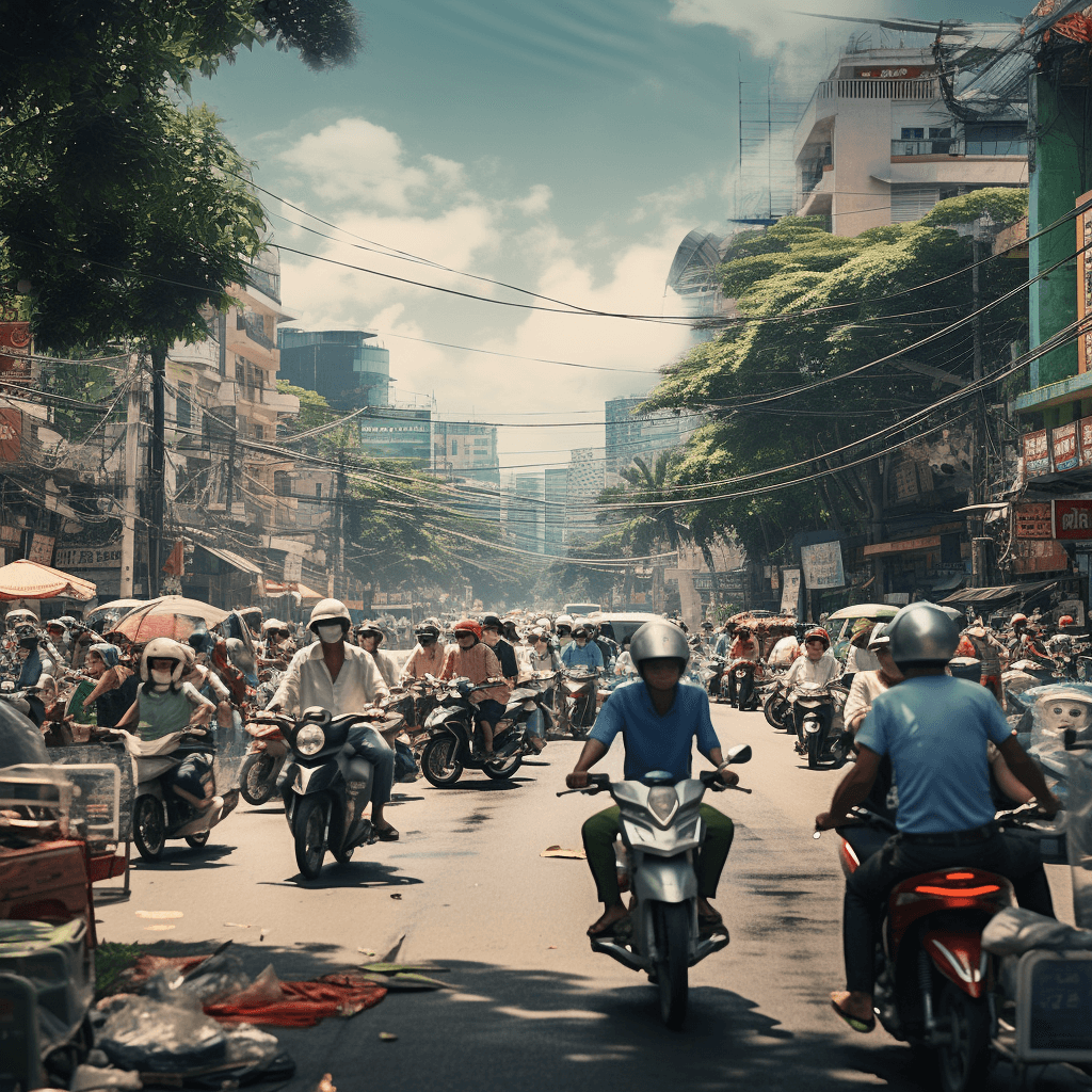 Traffic in HCMC Vietnam