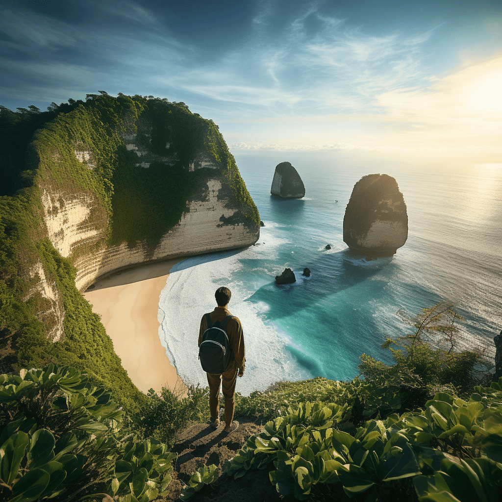 Kelingking view point on nusa penida bali