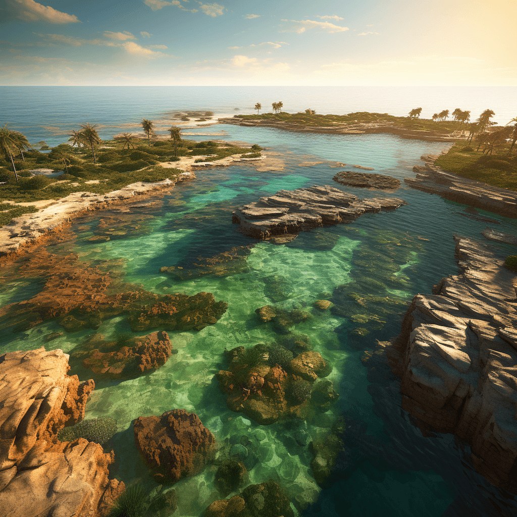 Aerial view of Magpupungko Rock Pools Siargao Philippines