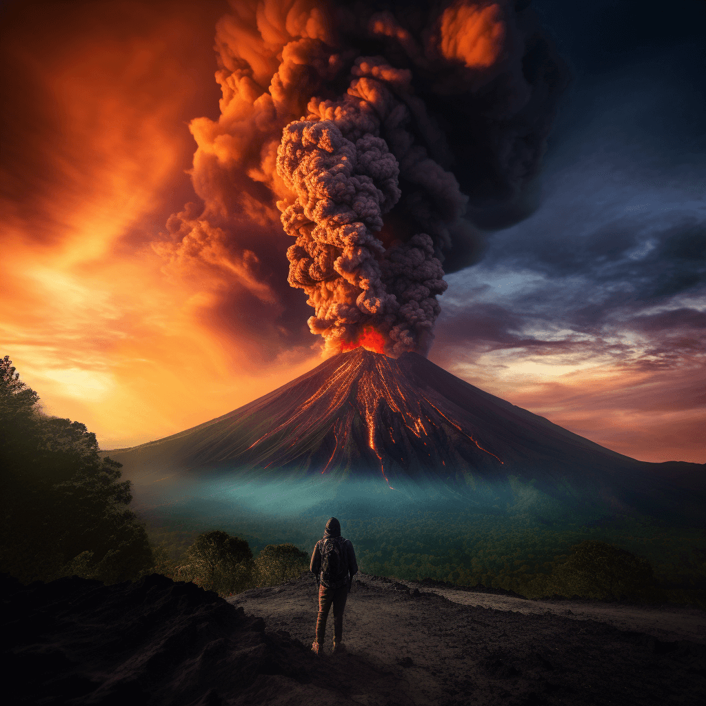 epic eruption photograph of acatenango volcano