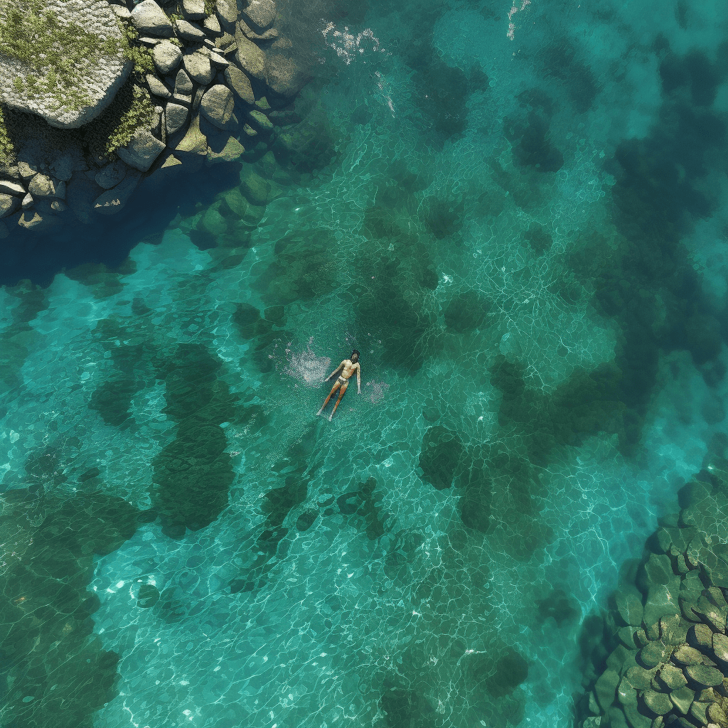 Man diving into Sugba Lagoon on siargao island in the philippines