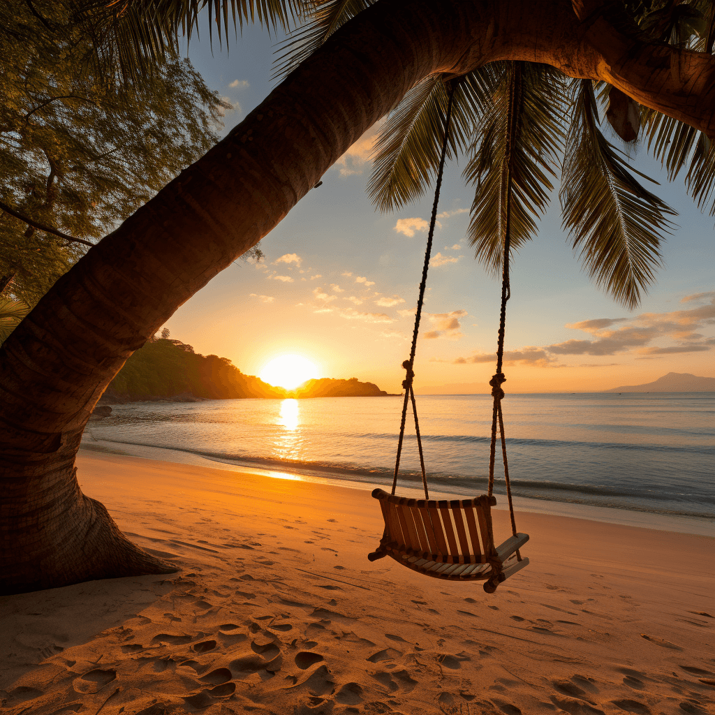 The perfect beach swing in the morning light
