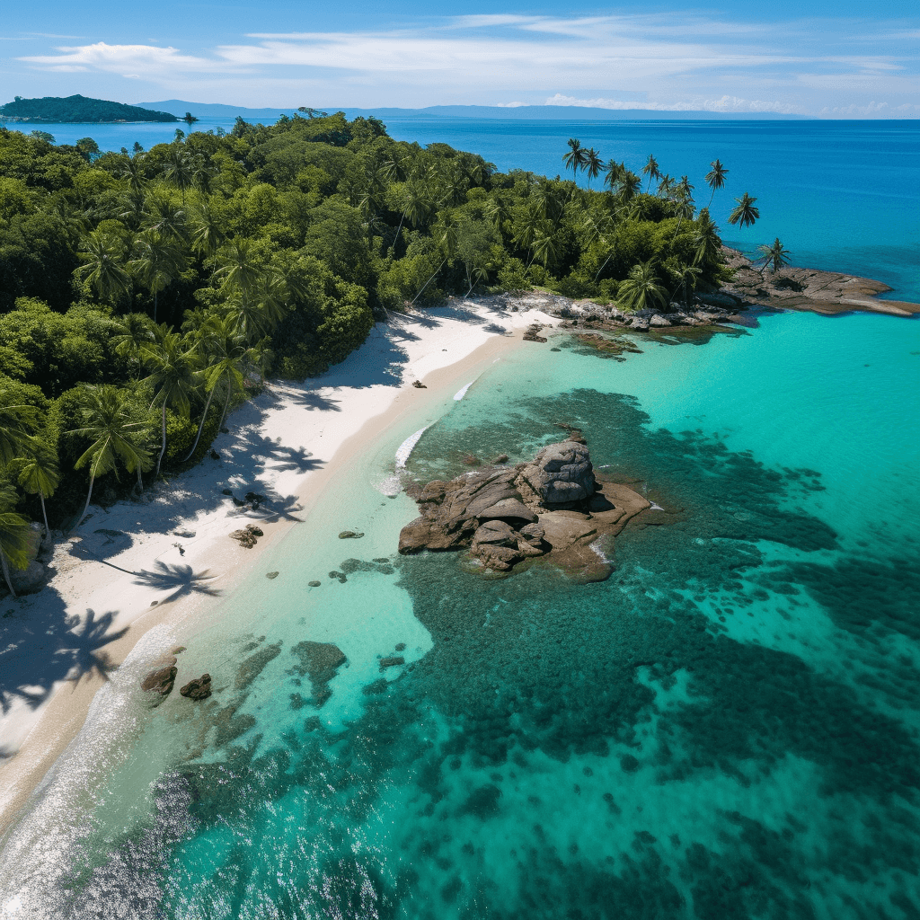 The southern beaches from above