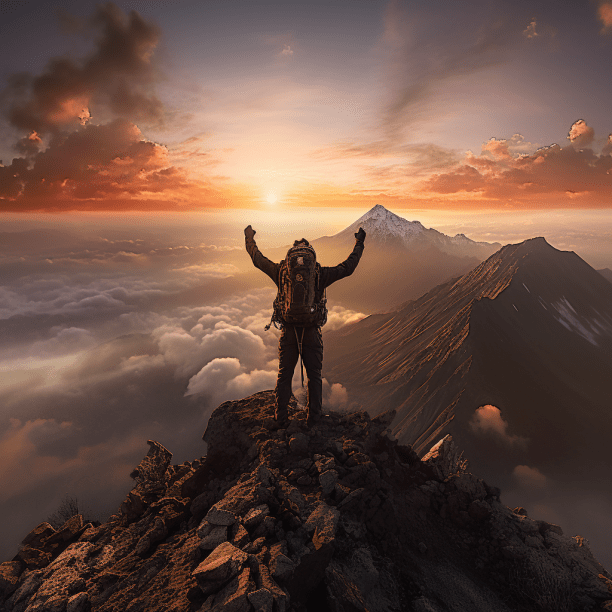 hiker in front of volcan fuego guatemala