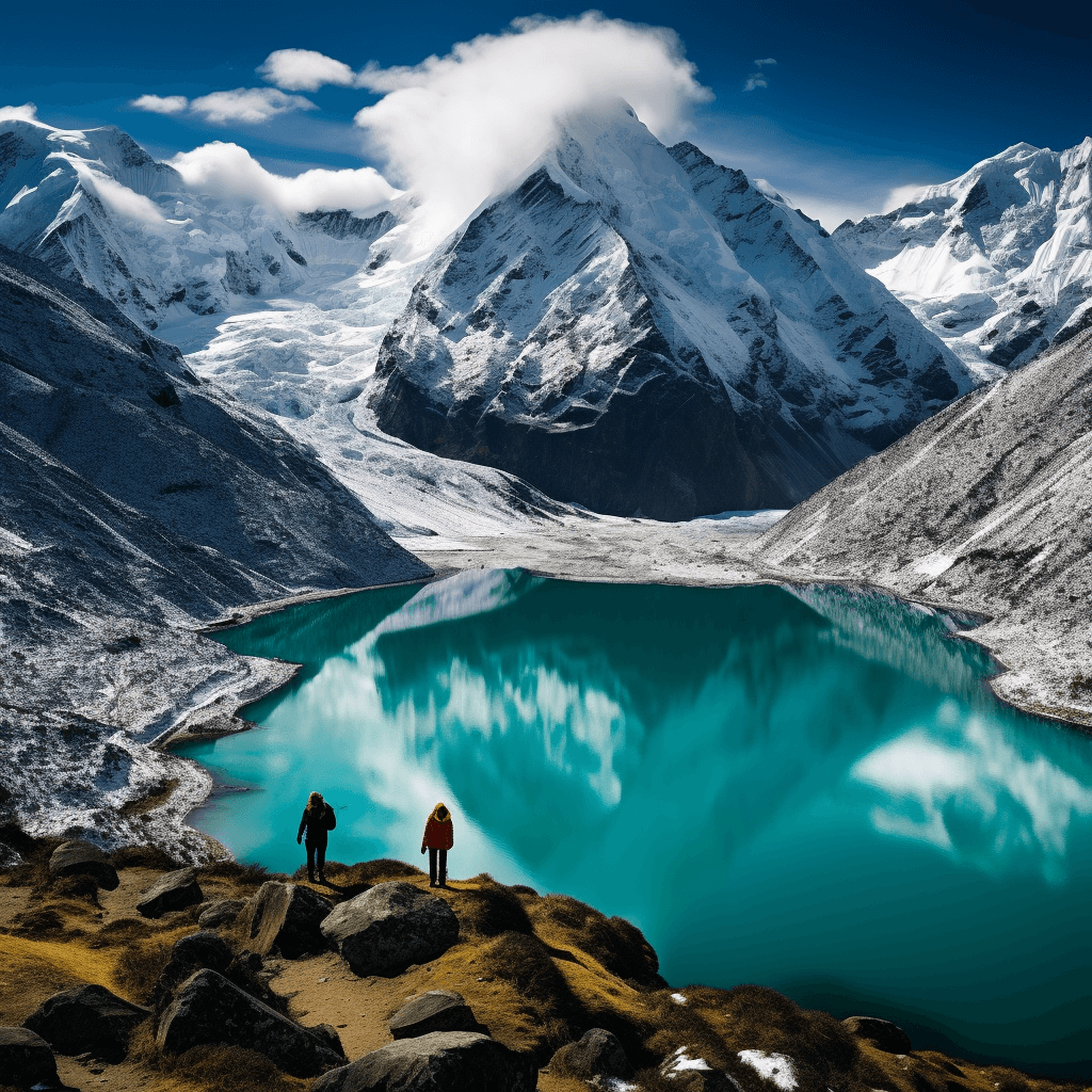 A breathtaking photograph of the turquoise waters of Laguna Umantay, located high in the Andes Mountains of Peru