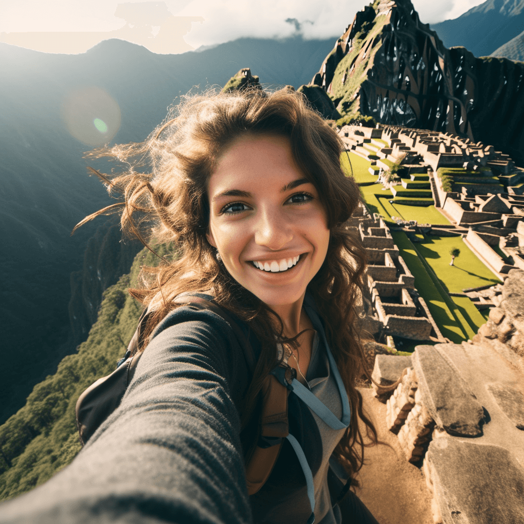 machu picchu selfie