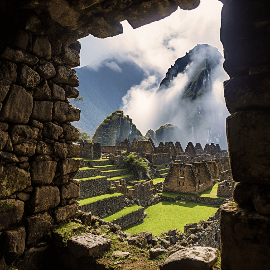 machu picchu viewpoint foggy morning