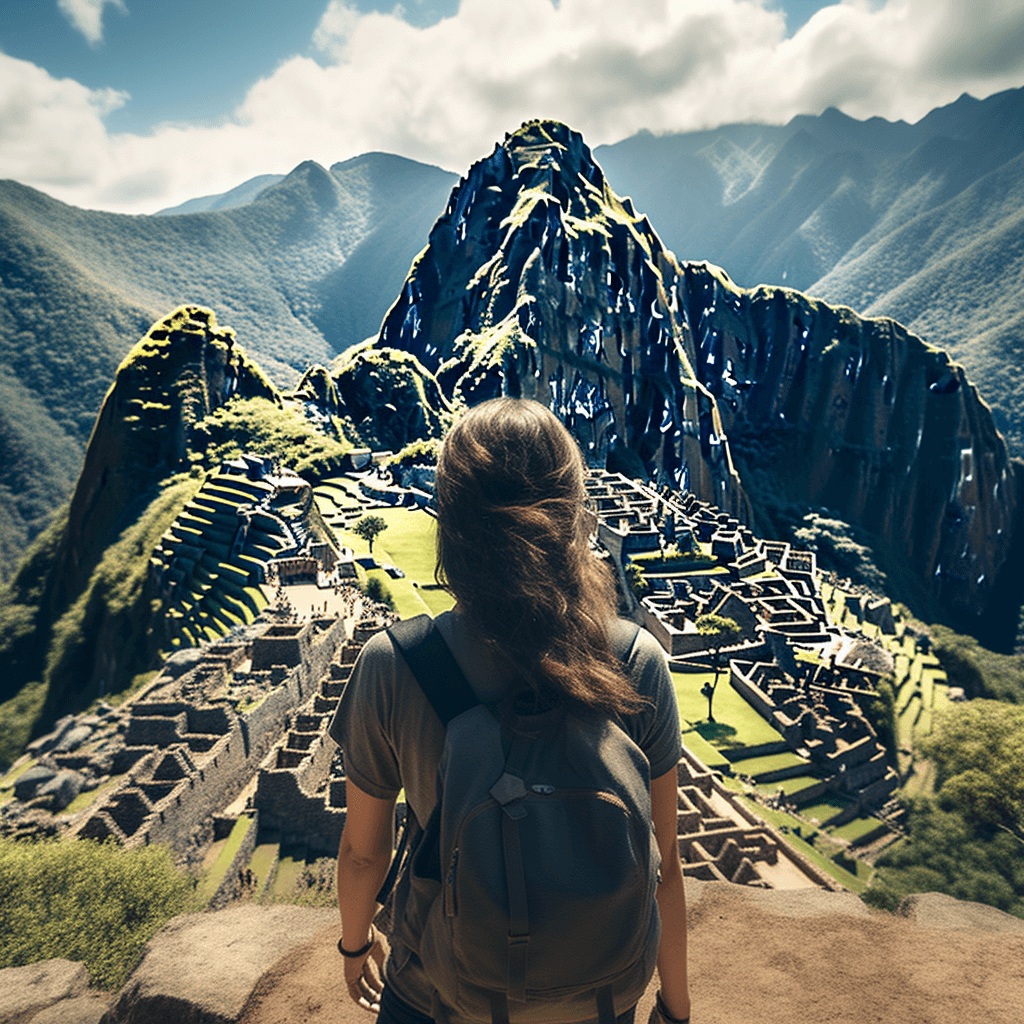 happy girl machu picchu travel peru