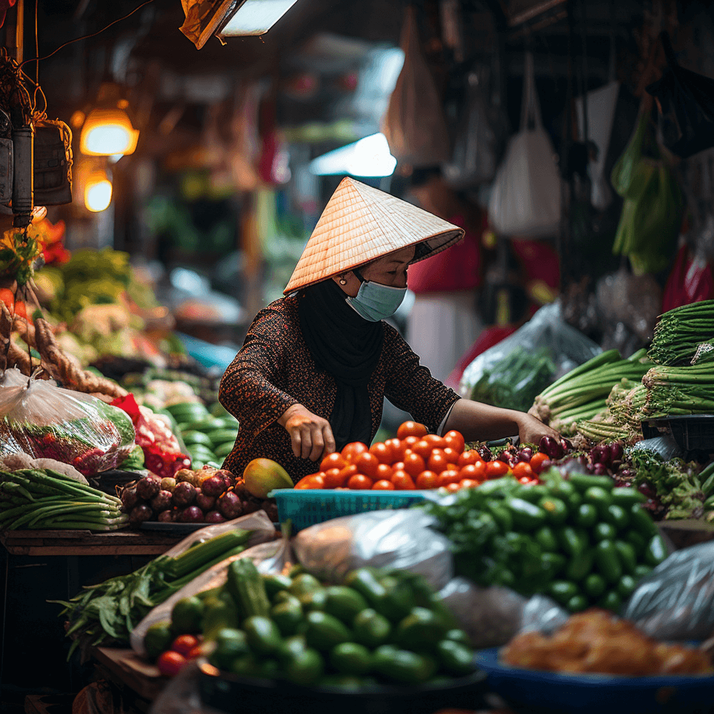 Woman in Street Market HCMC Vietnam