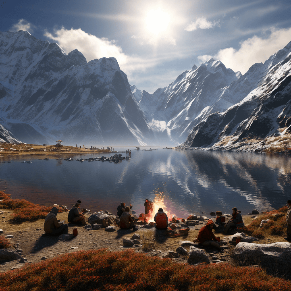 sipping cocoa tea near humantay lake in peru