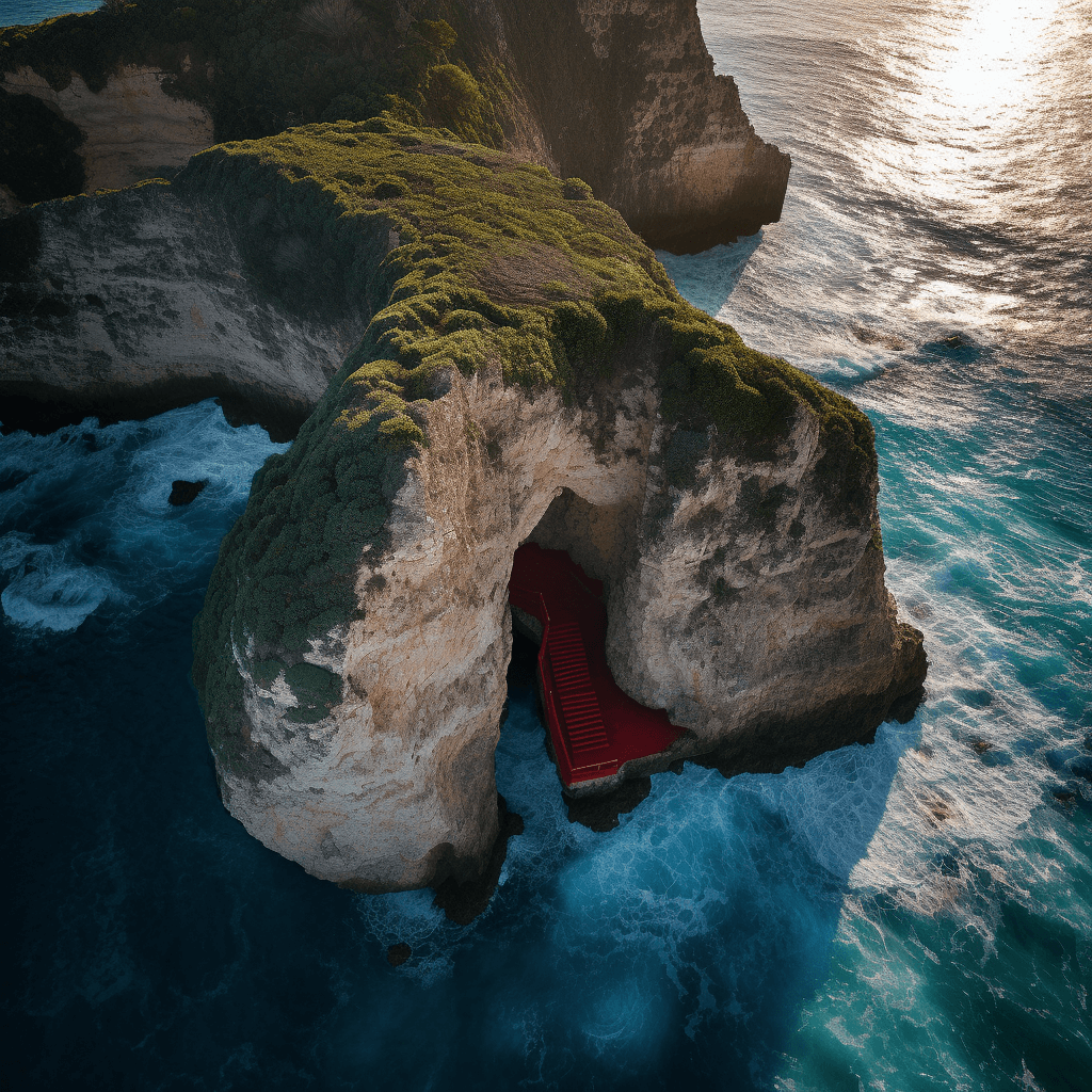 Nusa Penida door seen from cliffs above