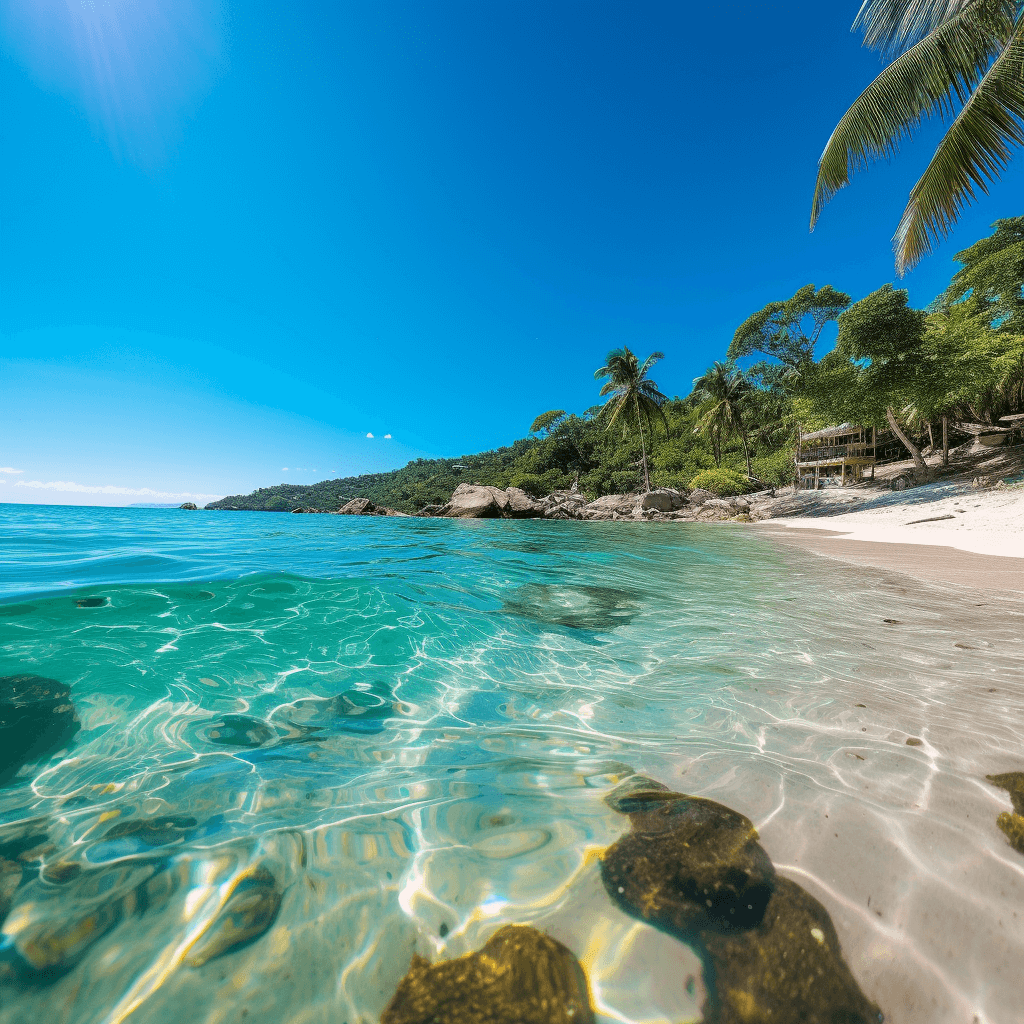 The view on Shark Bay, yet another great beach with the finest sand ever on Koh Tao