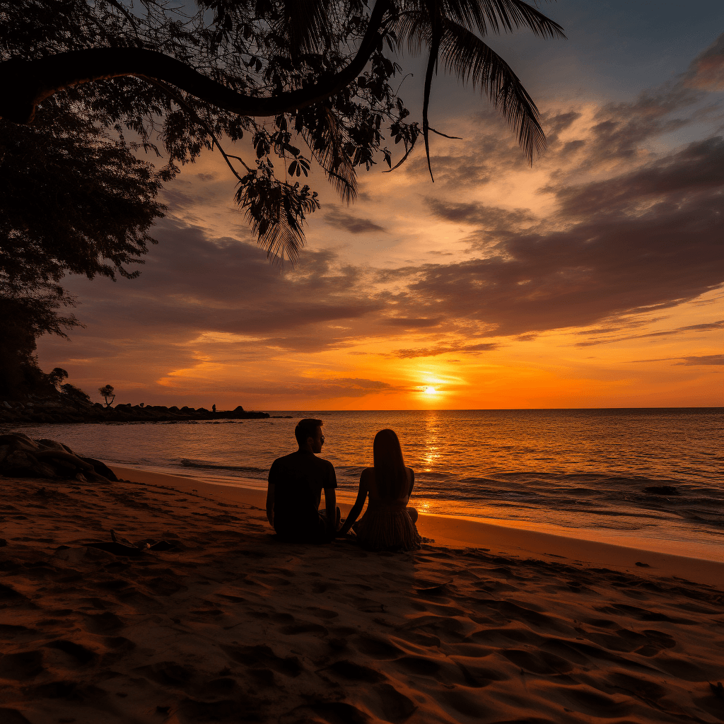 Getting lucky for sunset on our last day on Koh Lanta