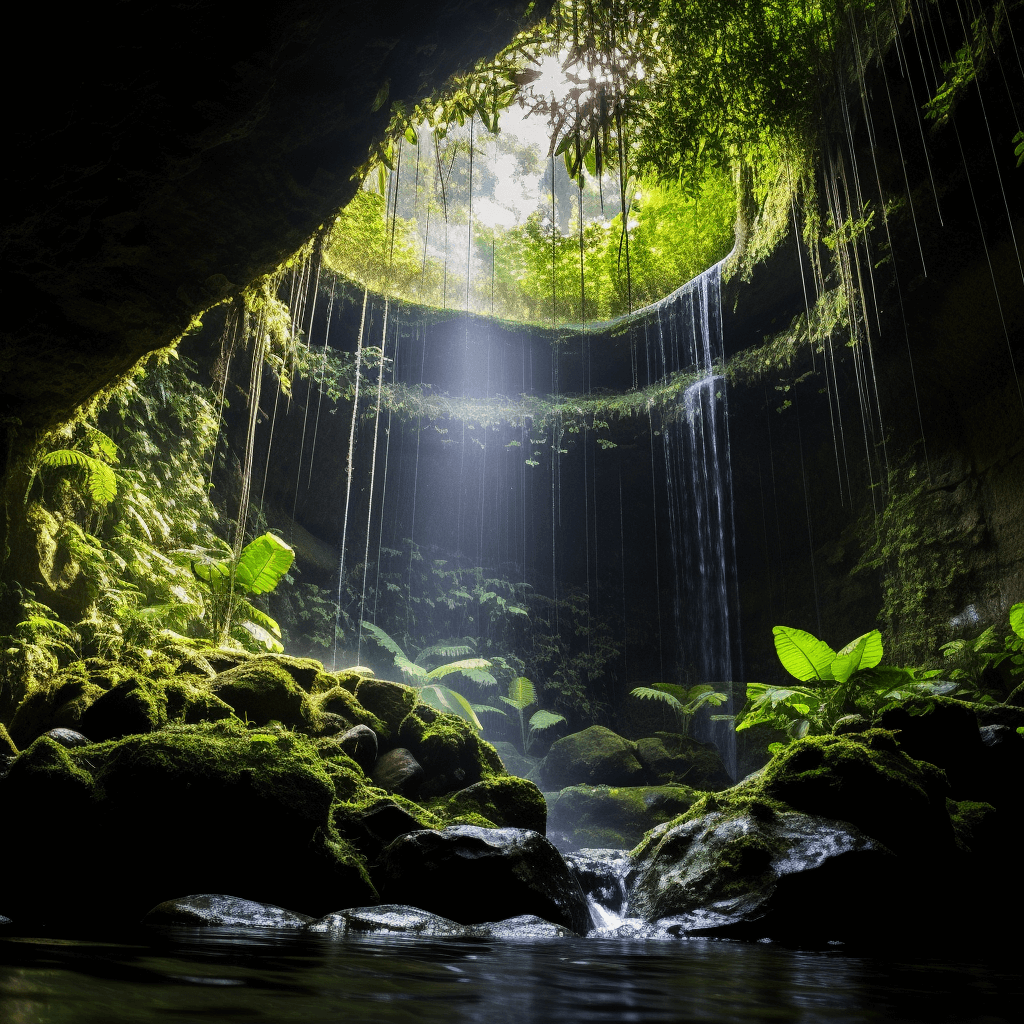 Tiu Kelep waterfall shower