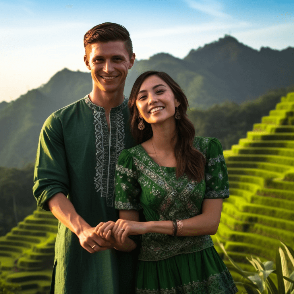 couple portrait in bali belimbing rice terraces