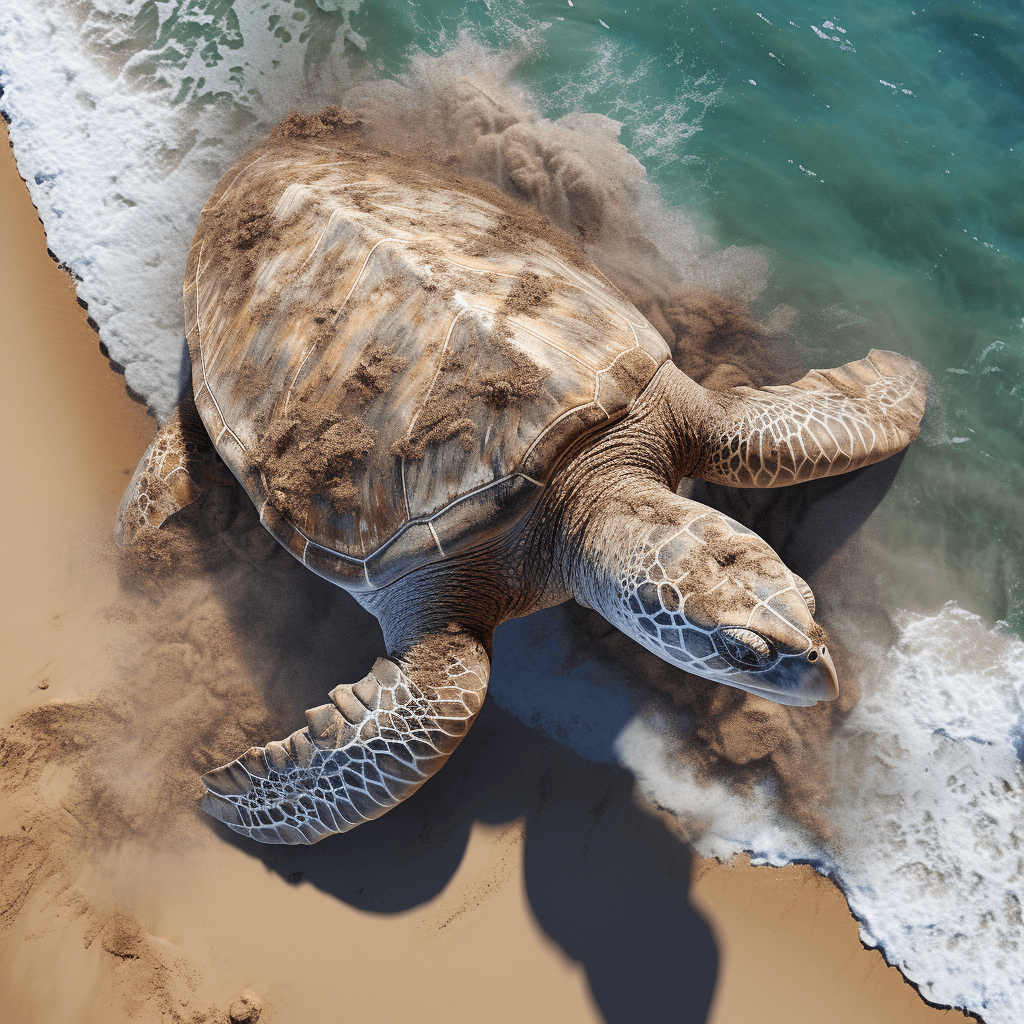 Sea turtle being released in Puerto Escondido