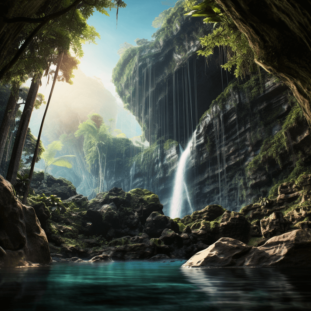 Tiu Kelep waterfall in Lombok Indonesia