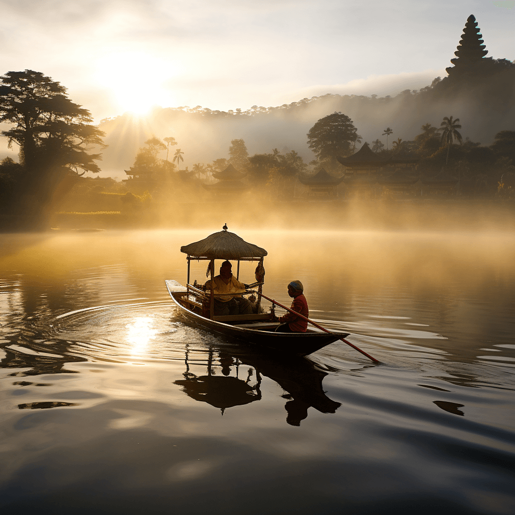 beratan temple sunrise in bali 