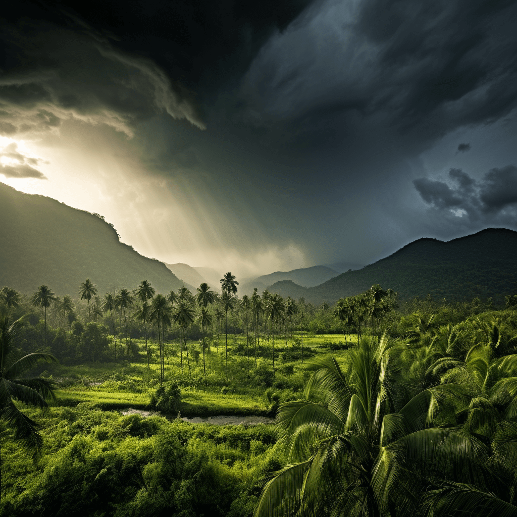 Moody weather in southern Lombok